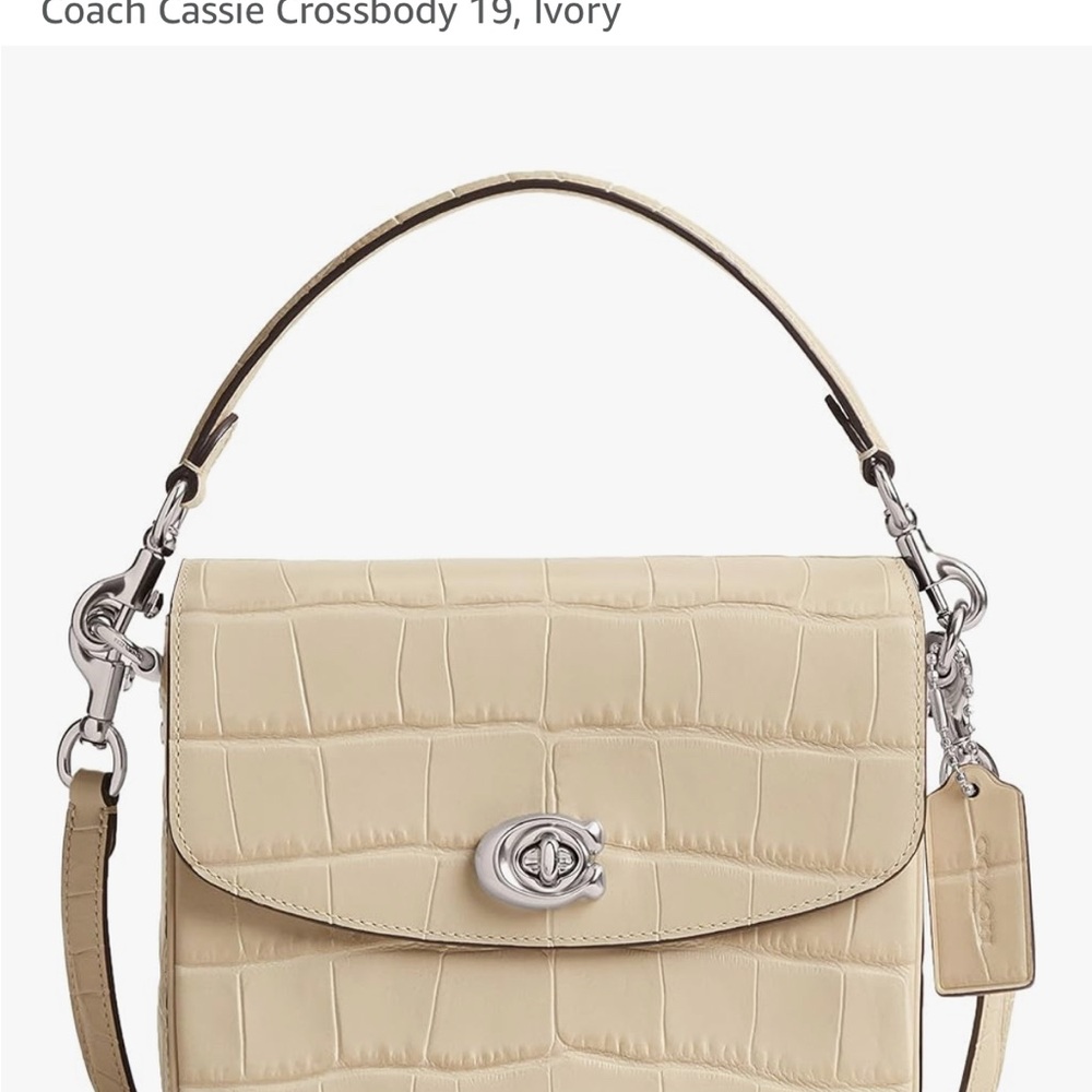 Coach Crossbody Bag in Cream Croc Embossed